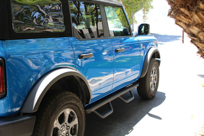 Domintator Extreme D2 Side Steps With Mounting Brackets Textured Black 2021-2025 Ford Bronco 4 Door Go Rhino-4