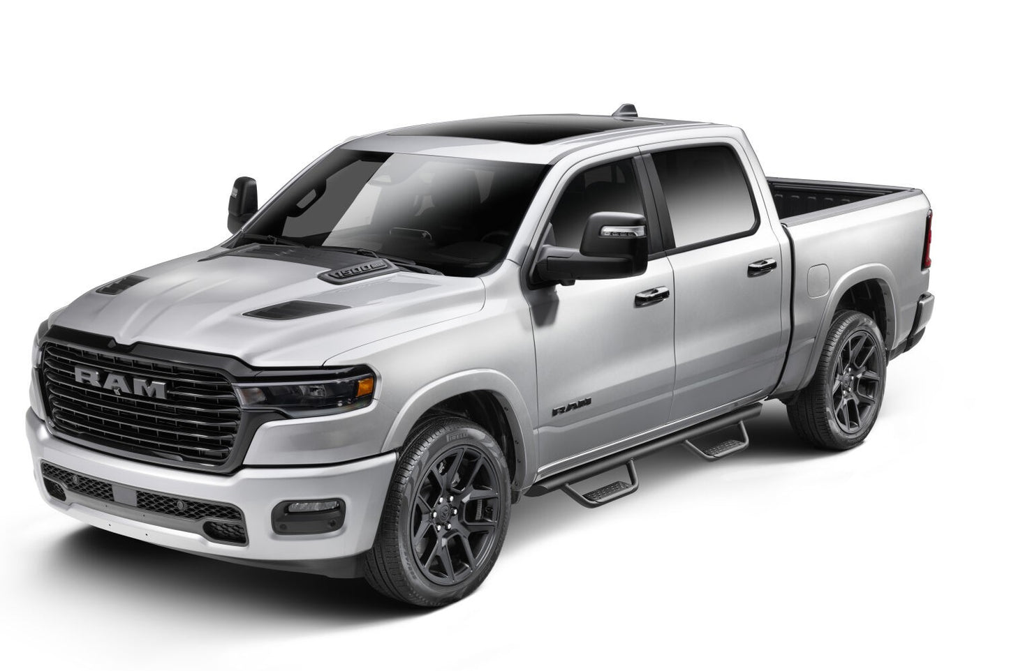 Domintator Extreme D2 Side Steps With Mounting Brackets Textured Black 2019-2026 Ram 1500 Go Rhino-7