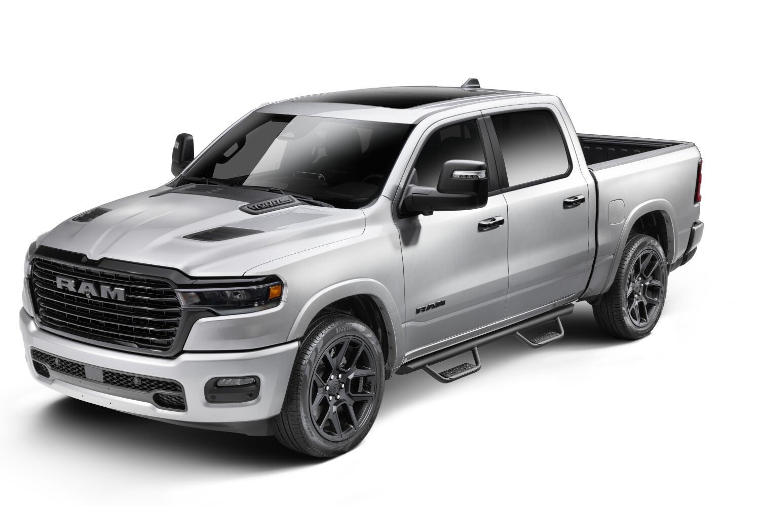 Domintator Extreme D2 Side Steps With Mounting Brackets Textured Black 2019-2026 Ram 1500 Go Rhino-7