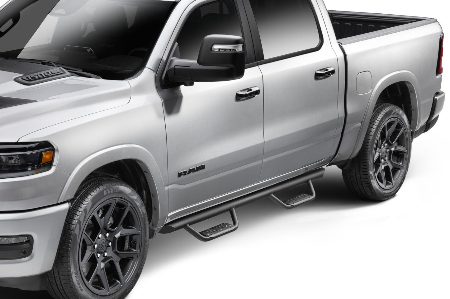 Domintator Extreme D2 Side Steps With Mounting Brackets Textured Black 2019-2026 Ram 1500 Go Rhino-8