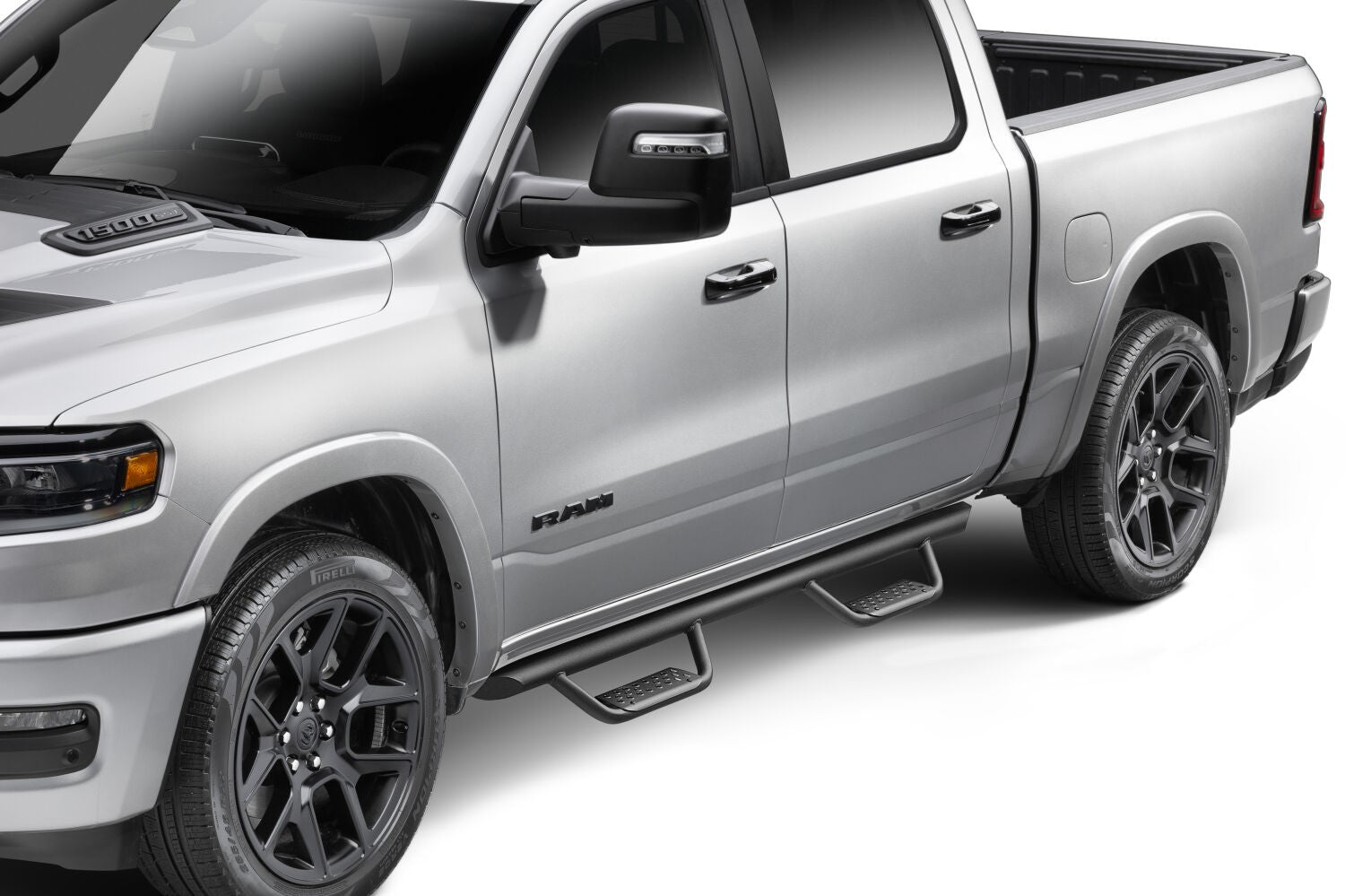 Domintator Extreme D2 Side Steps With Mounting Brackets Textured Black 2019-2026 Ram 1500 Go Rhino-8