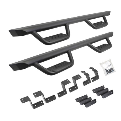 Domintator Extreme D2 Side Steps With Mounting Brackets Textured Black 2014-2024 Toyota 4Runner Go Rhino-1