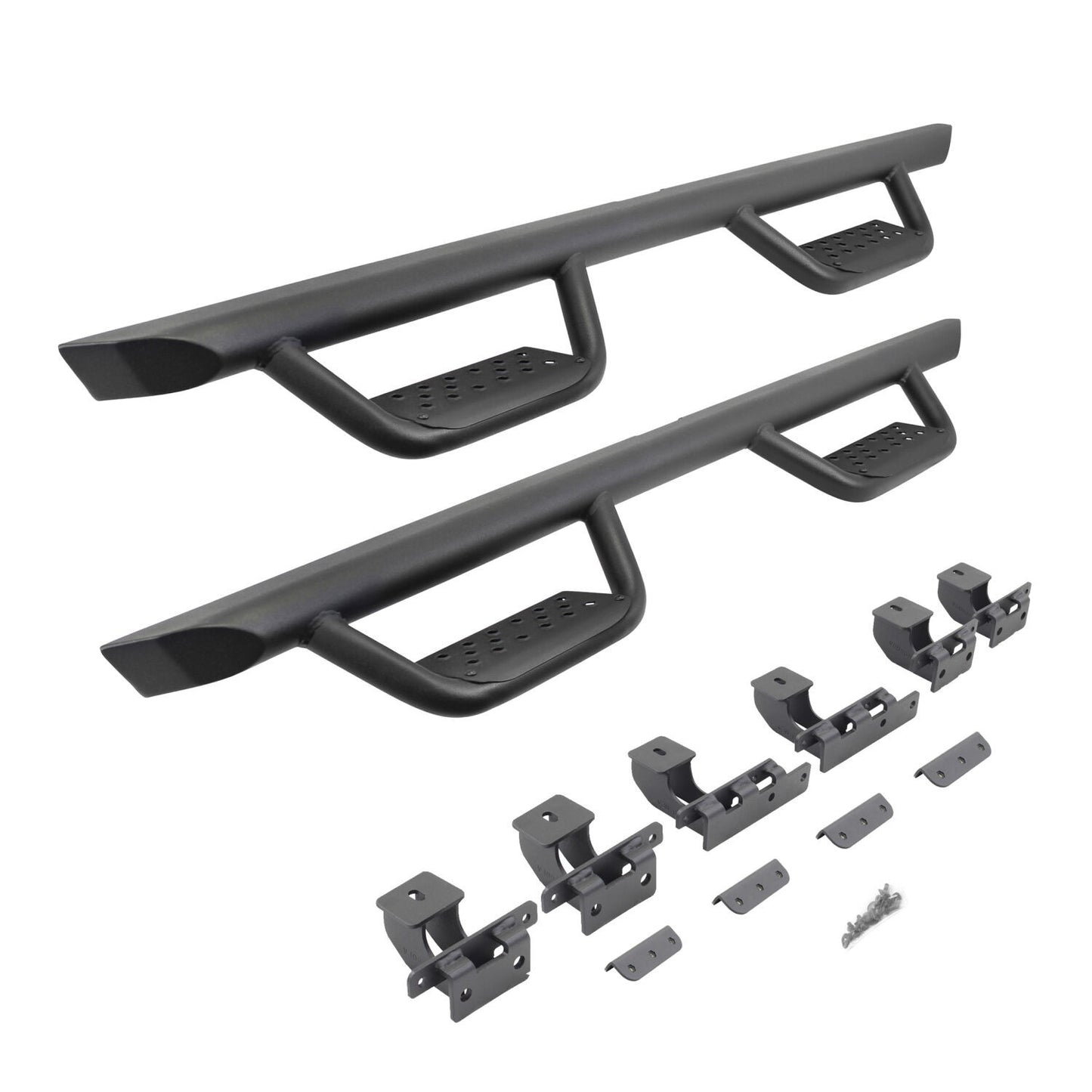Domintator Extreme D2 Side Steps With Mounting Brackets Textured Black 2018-2026 Jeep Wrangler Go Rhino