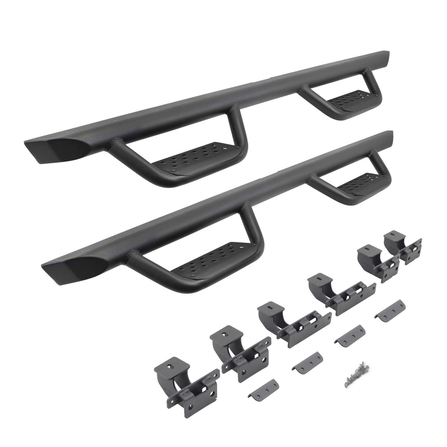 Domintator Extreme D2 Side Steps With Mounting Brackets Textured Black 2020-2025 Jeep Gladiator Go Rhino-1