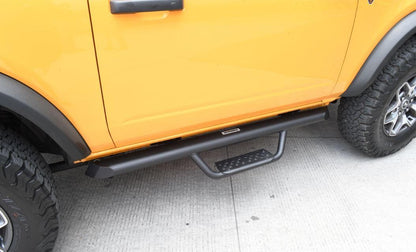 Domintator Extreme D2 Side Steps With Mounting Brackets Textured Black For 2007-2018 Jeep Wrangler JK 2 Door Go Rhino