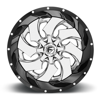 Aluminum 20X10 Cleaver D240 Chrome/Gloss Black Lip Fuel Off Road Wheels-5