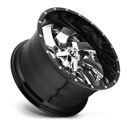 Aluminum 20X10 Cleaver D240 Chrome/Gloss Black Lip Fuel Off Road Wheels-1