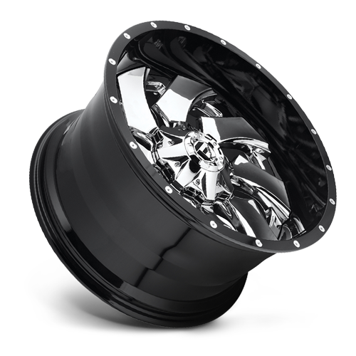 Aluminum 20X10 Cleaver D240 Chrome/Gloss Black Lip Fuel Off Road Wheels-10