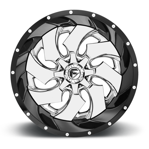 Aluminum 20X10 Cleaver D240 Chrome/Gloss Black Lip Fuel Off Road Wheels-11