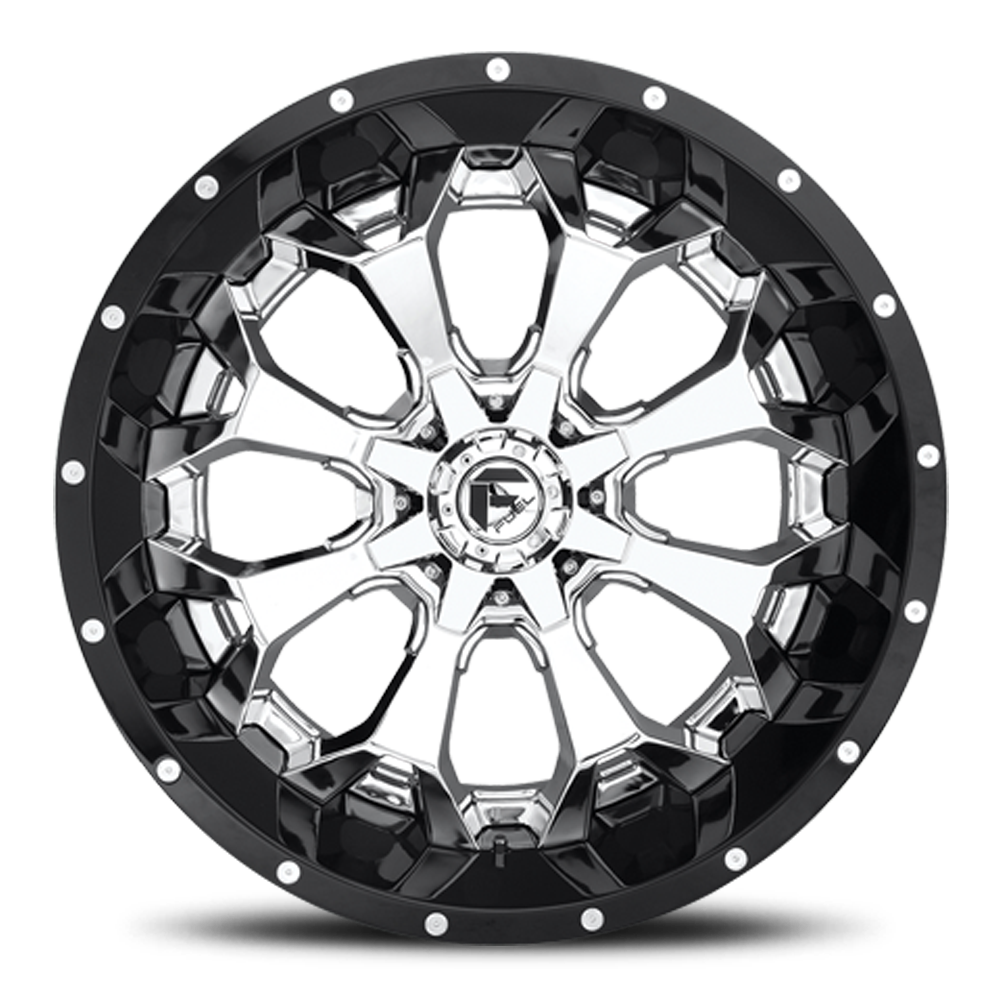 Aluminum 20X10 Assault D246 Chrome/Gloss Black Lip Fuel Off Road Wheels-5