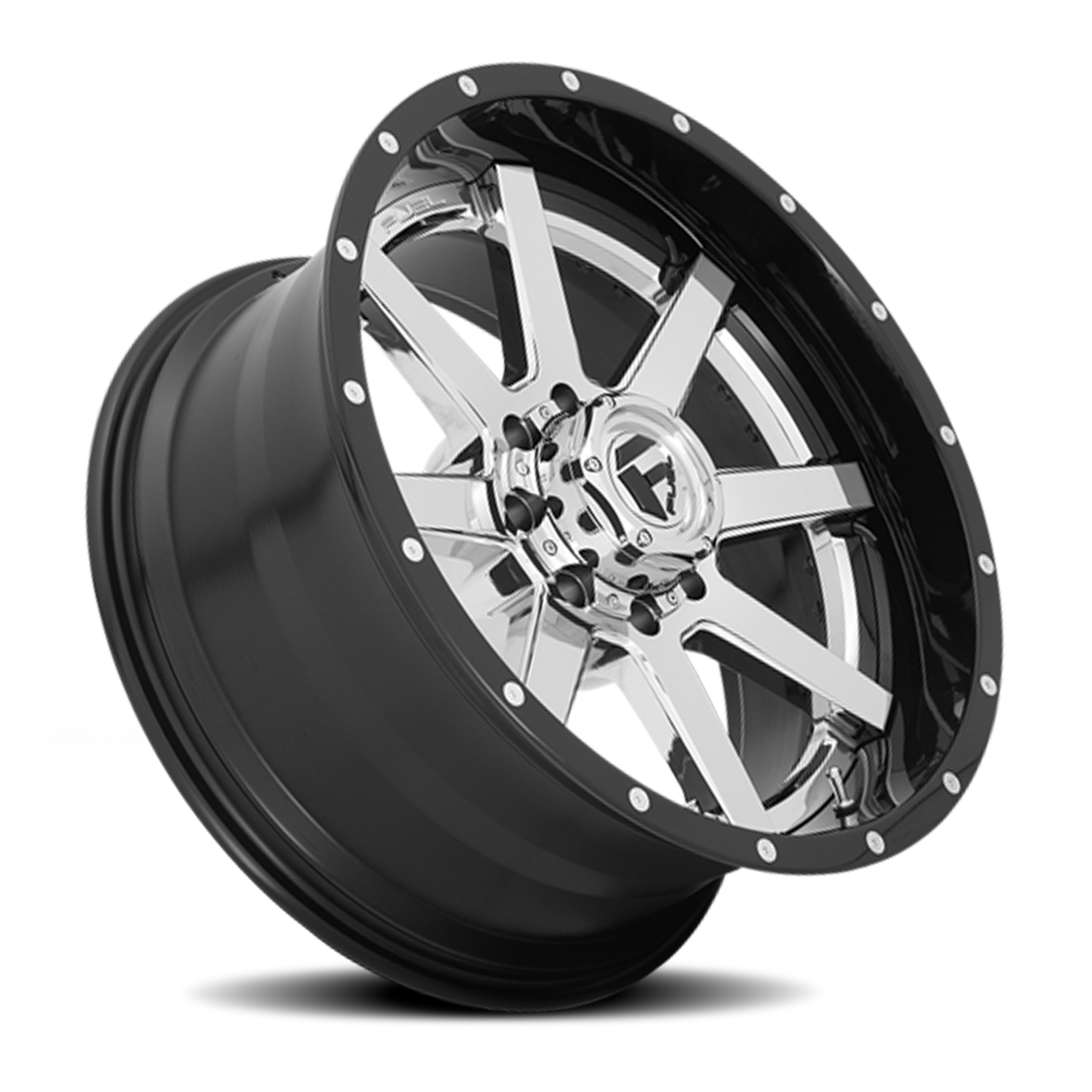 Aluminum 20X10 Maverick D260 Chrome/Gloss Black Lip Fuel Off Road Wheels-13