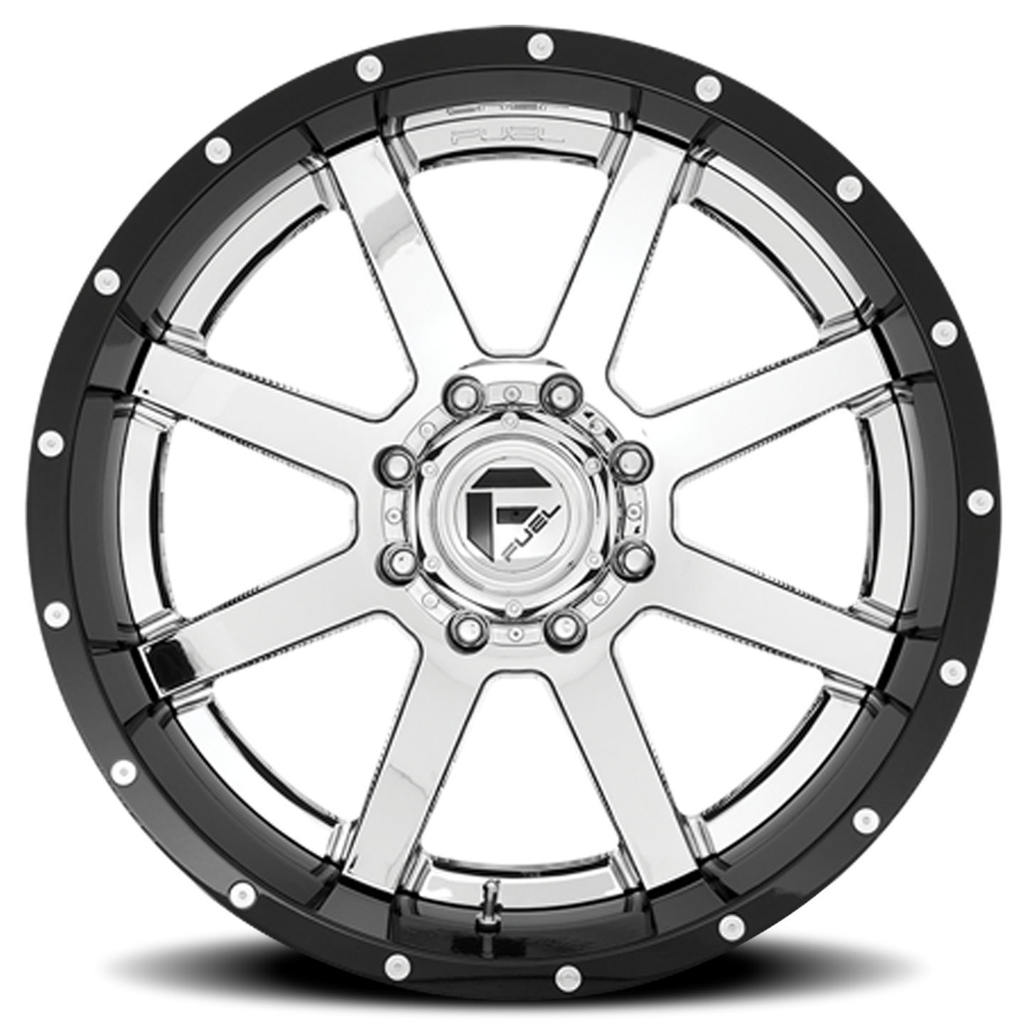 Aluminum 20X10 Maverick D260 Chrome/Gloss Black Lip Fuel Off Road Wheels-14