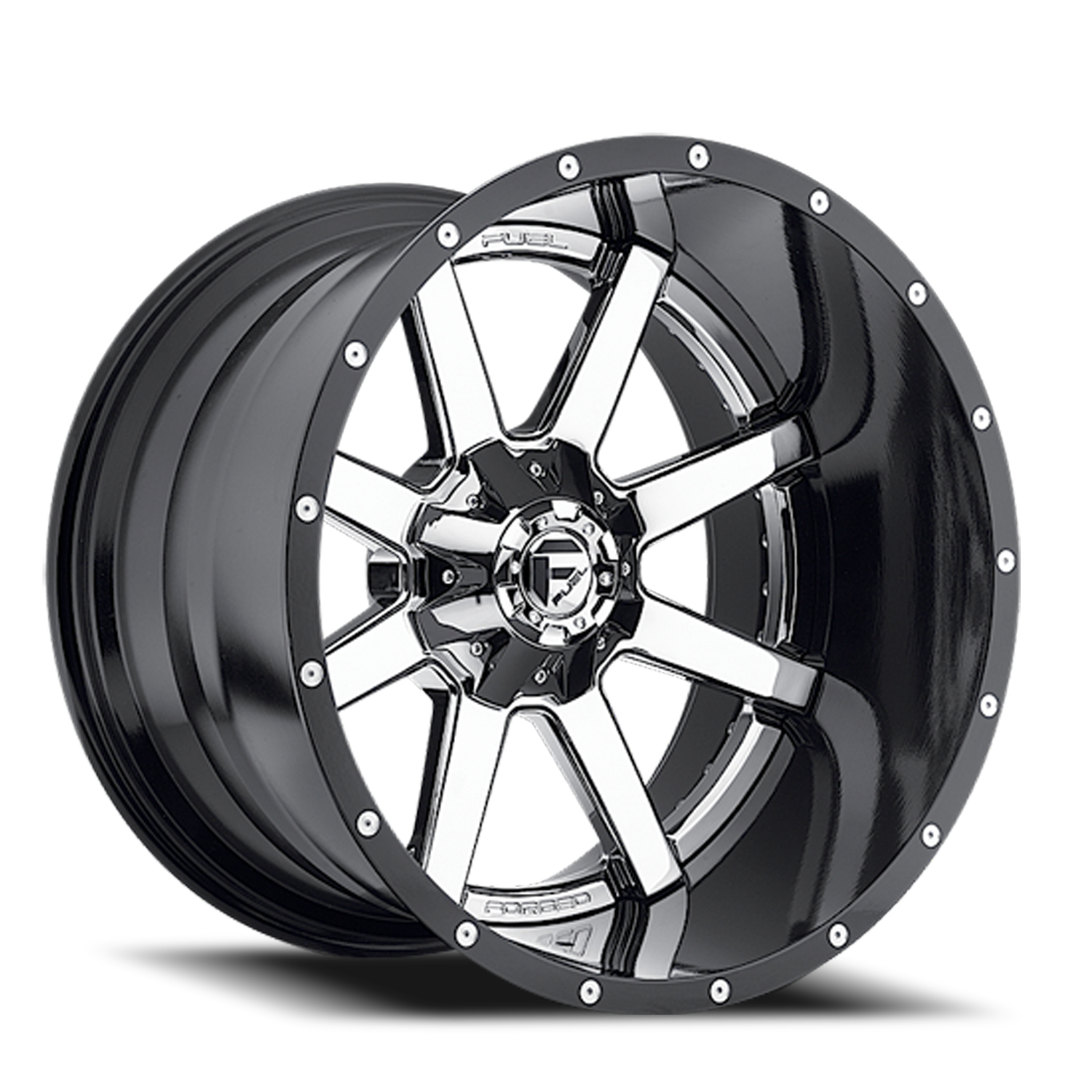 Aluminum 20X10 Maverick D260 Chrome/Gloss Black Lip Fuel Off Road Wheels