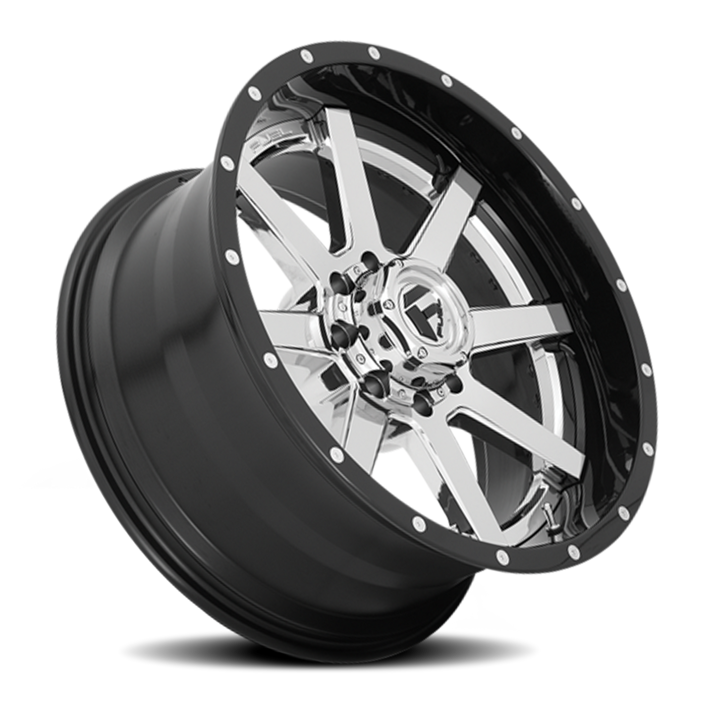 Aluminum 20X10 Maverick D260 Chrome/Gloss Black Lip Fuel Off Road Wheels-1