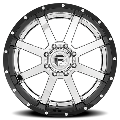 Aluminum 20X10 Maverick D260 Chrome/Gloss Black Lip Fuel Off Road Wheels-11