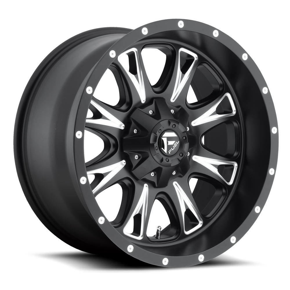 Aluminum 17X9 Throttle D513 Black/Milled Fuel Off Road Wheels-6