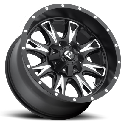 Aluminum 17X9 Throttle D513 Black/Milled Fuel Off Road Wheels-7