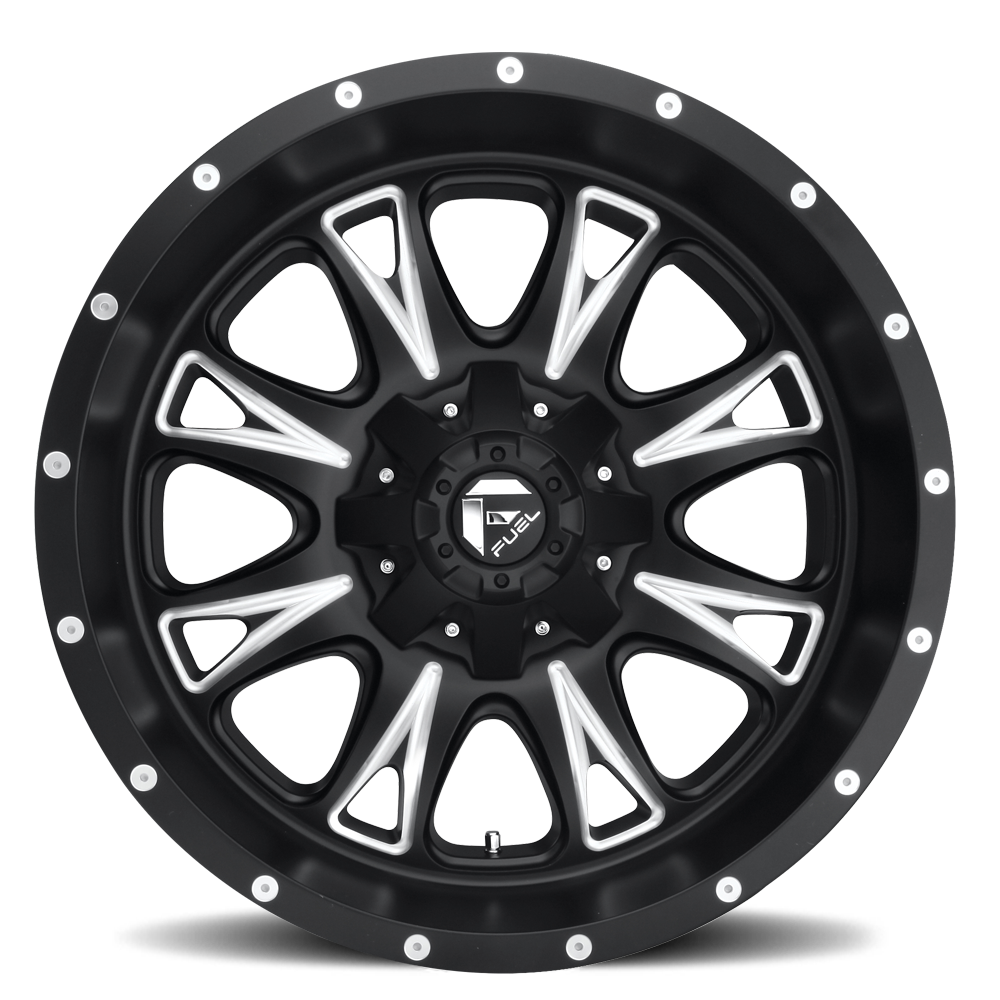 Aluminum 17X9 Throttle D513 Black/Milled Fuel Off Road Wheels-8