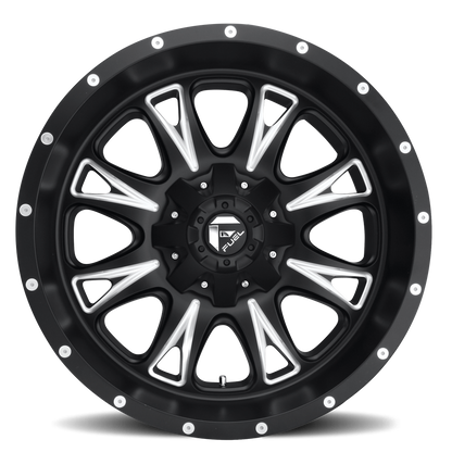 Aluminum 17X9 Throttle D513 Black/Milled Fuel Off Road Wheels-8