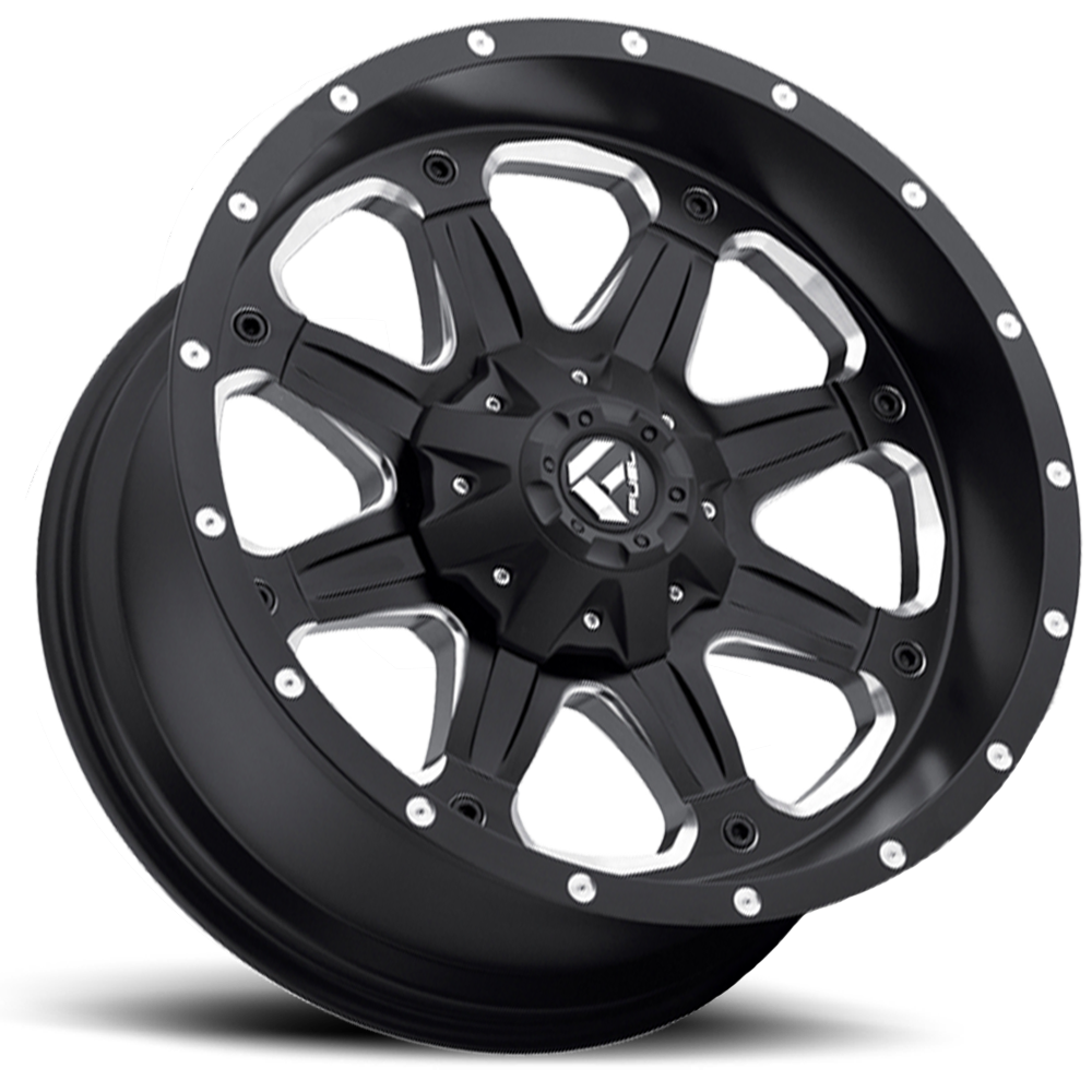 Aluminum 16X8 Boost D534 Black Milled Fuel Off Road Wheels-1