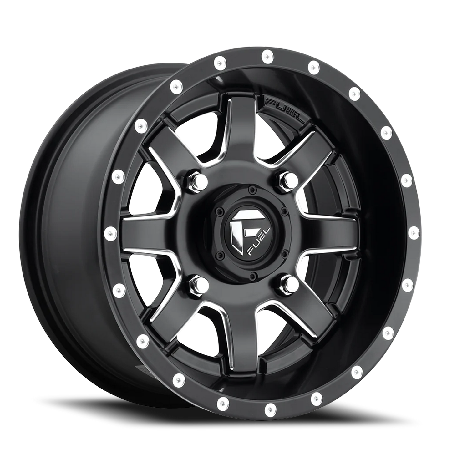 Aluminum 14X7 Maverick UTV D538 Matte Black Milled Fuel Off Road Wheels