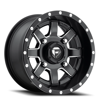 Aluminum 14X7 Maverick UTV D538 Matte Black Milled Fuel Off Road Wheels