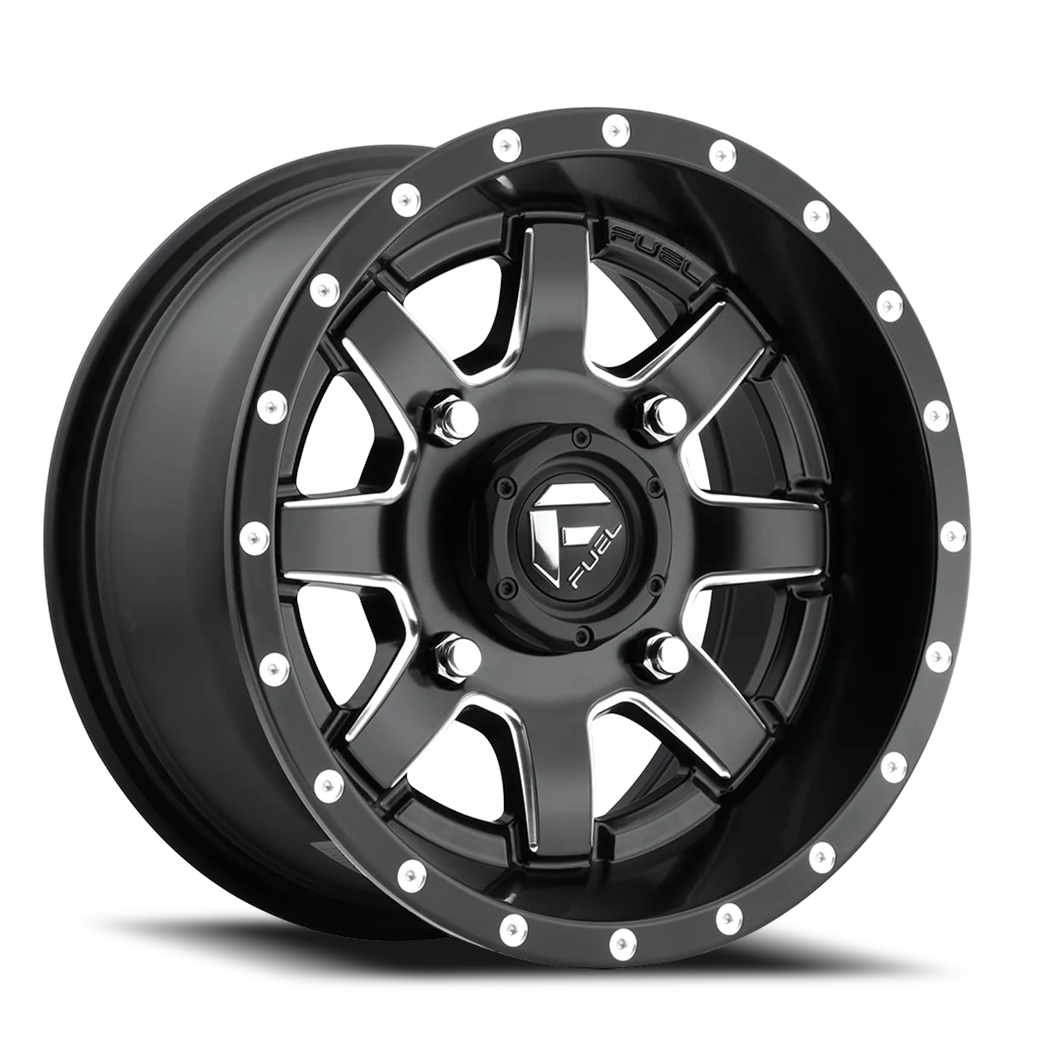 Aluminum 15X10 Maverick UTV D538 Matte Black Milled Fuel Off Road Wheels