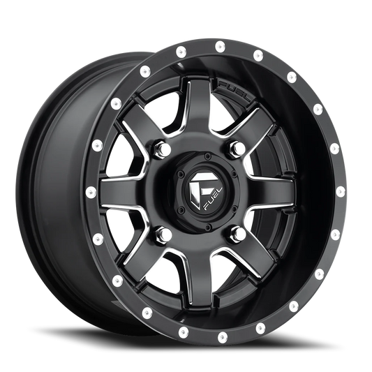 Aluminum 15X10 Maverick UTV D538 Matte Black Milled Fuel Off Road Wheels