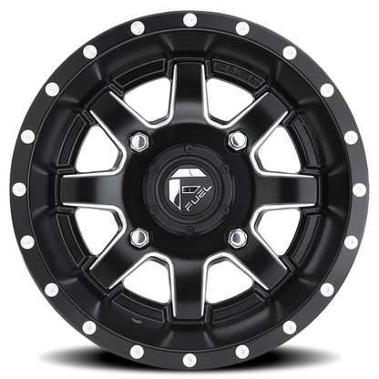 Aluminum 15X10 Maverick UTV D538 Matte Black Milled Fuel Off Road Wheels-2