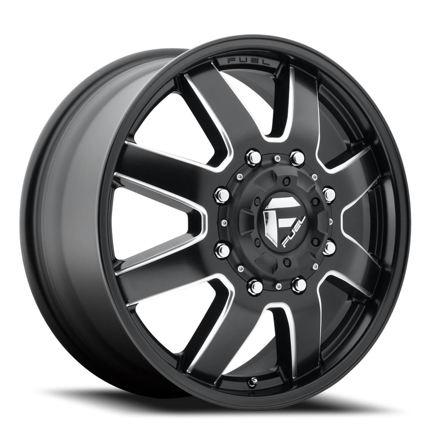 Dually 17X6.5 Maverick Dually D538 Black Milled Fuel Off Road Wheels-8