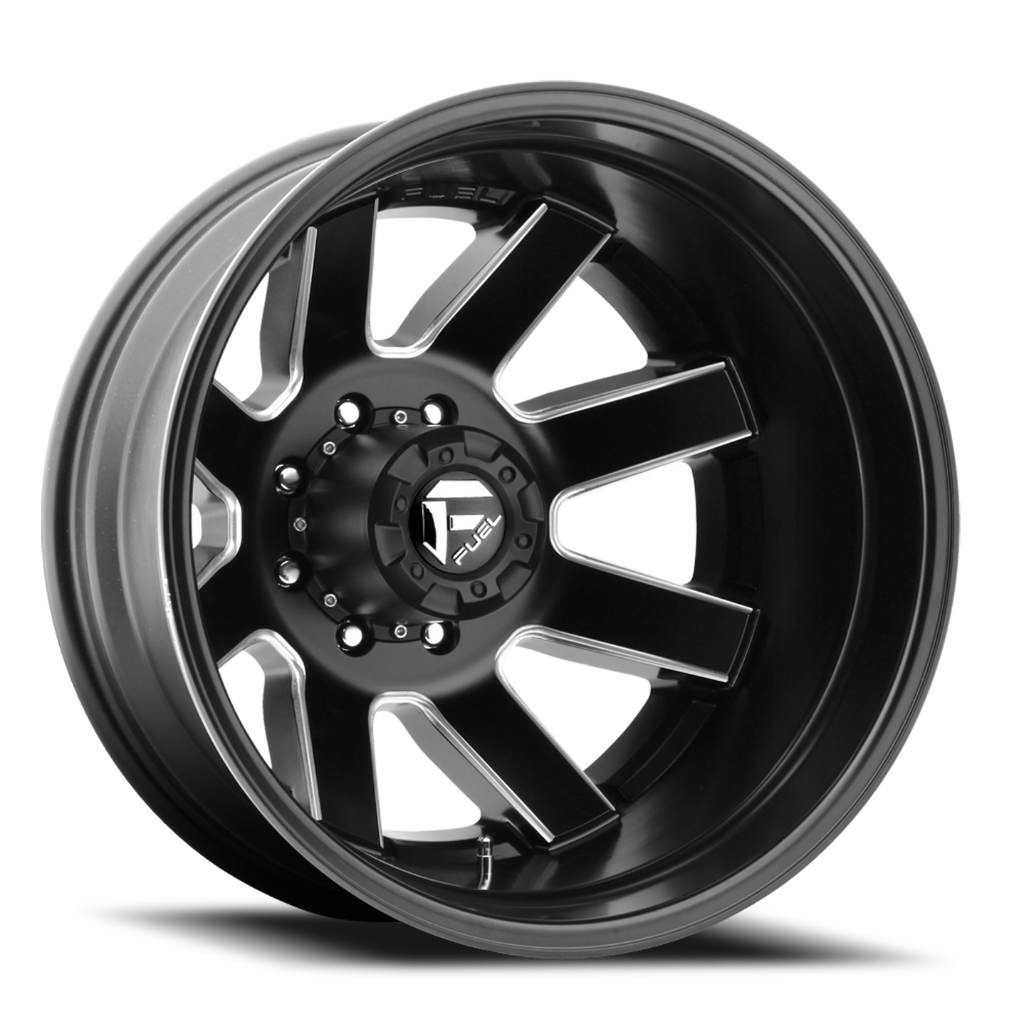 Dually 17X6.5 Maverick Dually D538 Black Milled Fuel Off Road Wheels-6