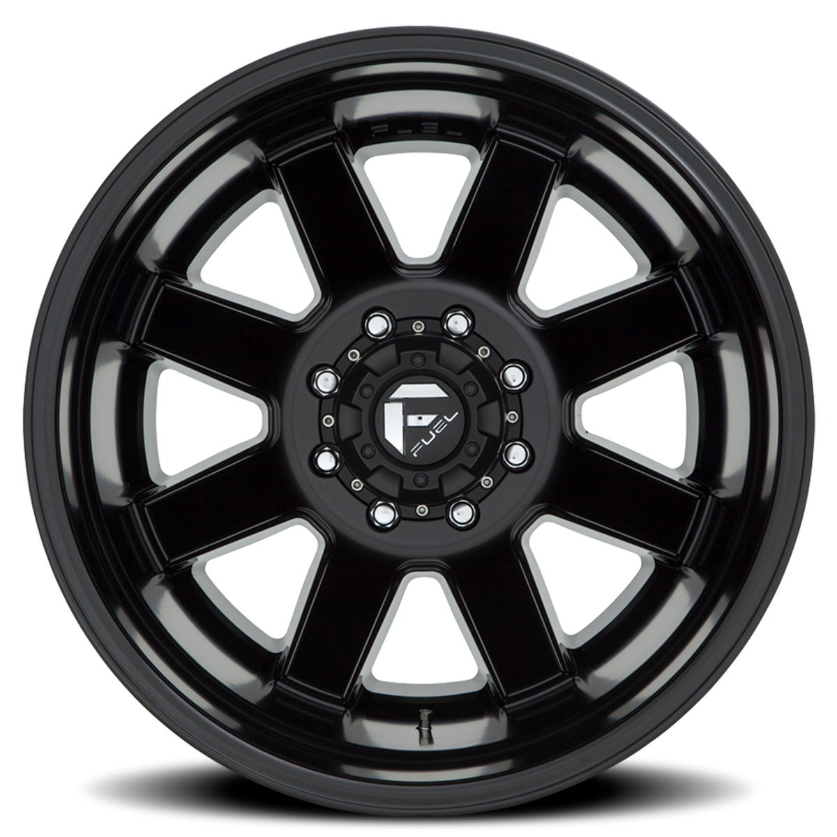 Dually 17X6.5 Maverick Dually D538 Black Milled Fuel Off Road Wheels-7