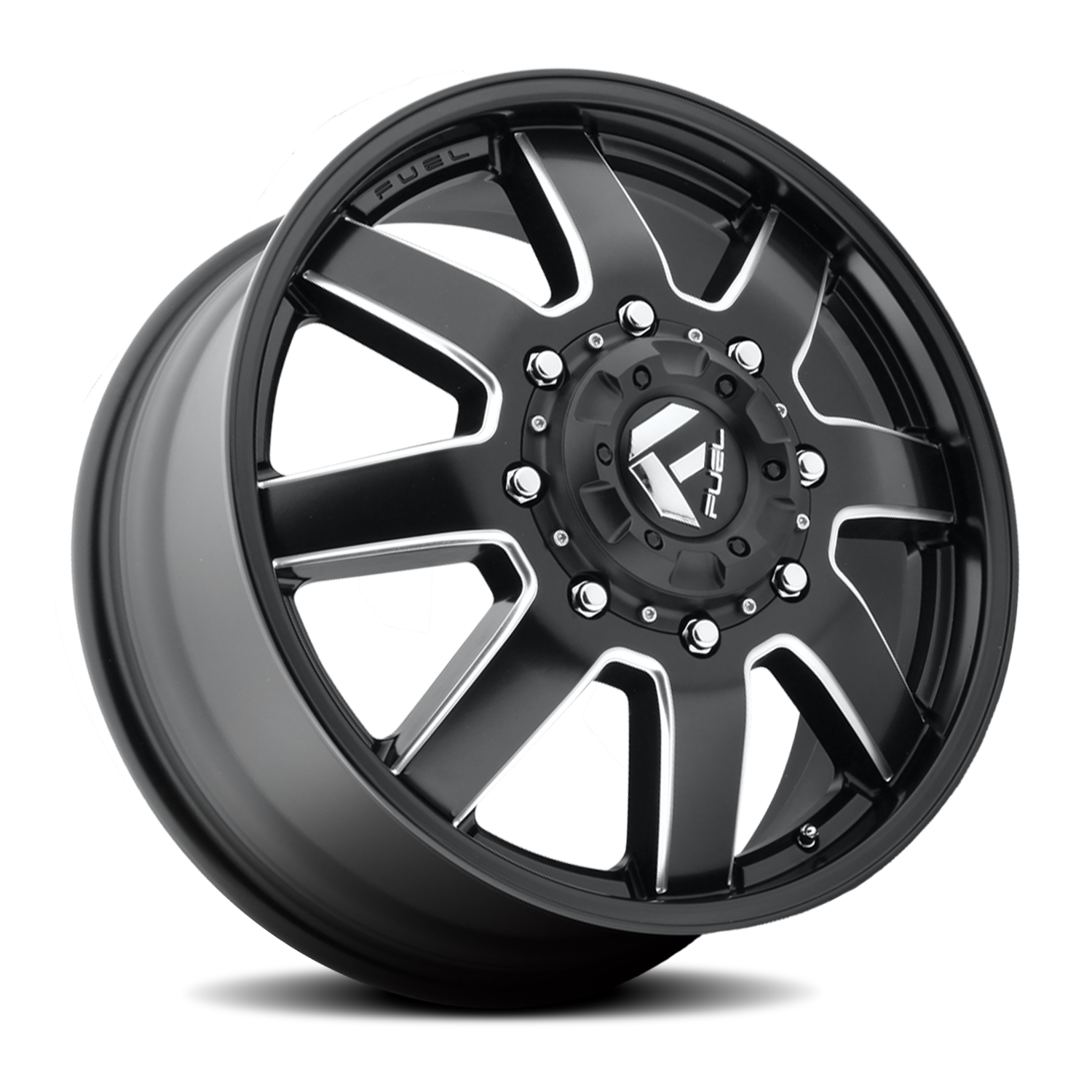 Dually 17X6.5 Maverick Dually D538 Black Milled Fuel Off Road Wheels-3
