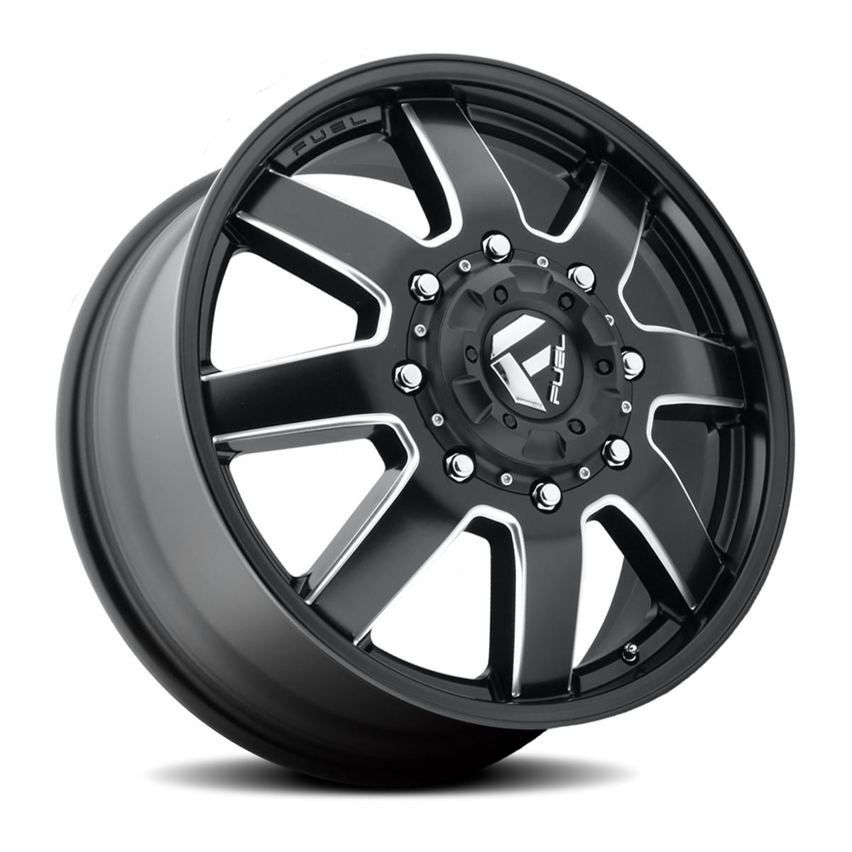 Dually 17X6.5 Maverick Dually D538 Black Milled Fuel Off Road Wheels-3
