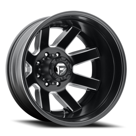 Dually 22X8.3 Maverick Dually D538 Black Milled Fuel Off Road Wheels