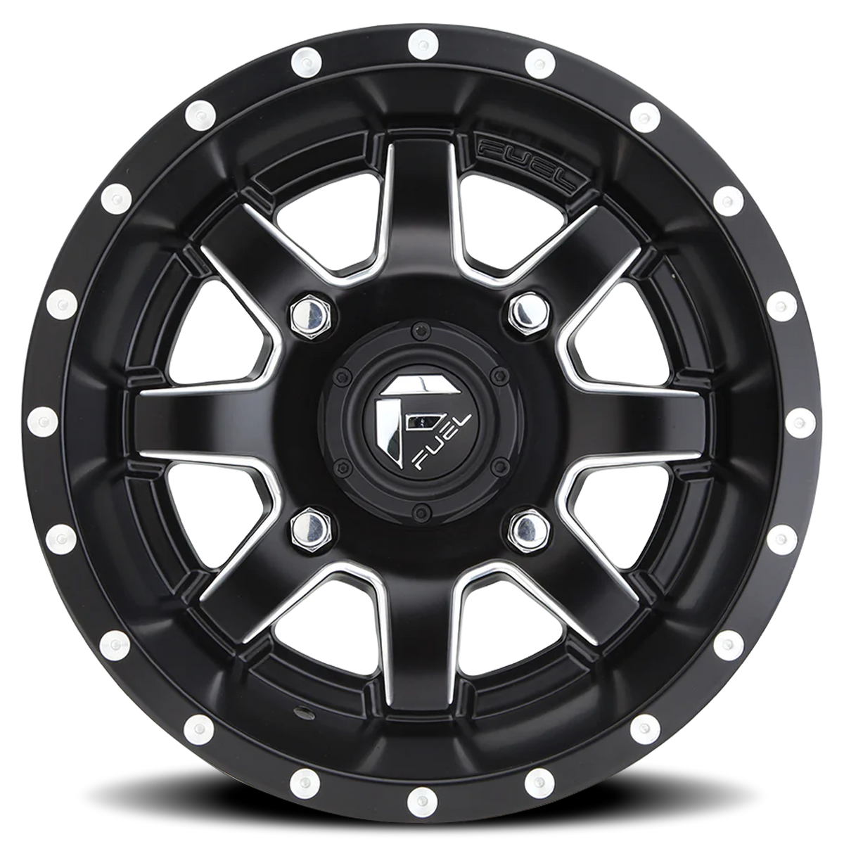 Aluminum 26X7 Maverick UTV D538 Matte Black Milled Fuel Off Road Wheels-8