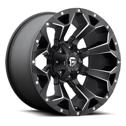 Aluminum 17X8.5 Assault D546 Matte Black/Milled Fuel Off Road Wheels