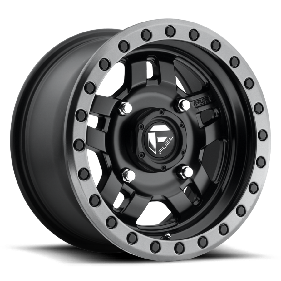 Aluminum 14X7 Anza UTV D557 Matte Black Beadlock Fuel Off Road Wheels