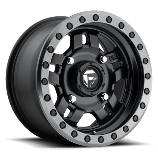 Aluminum 14X7 Anza UTV D557 Matte Black Beadlock Fuel Off Road Wheels