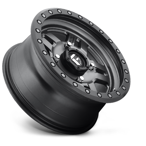 Aluminum 15X7 Anza UTV D558 Matte Anthracite Gray Black Ring Fuel Off Road Wheels-4
