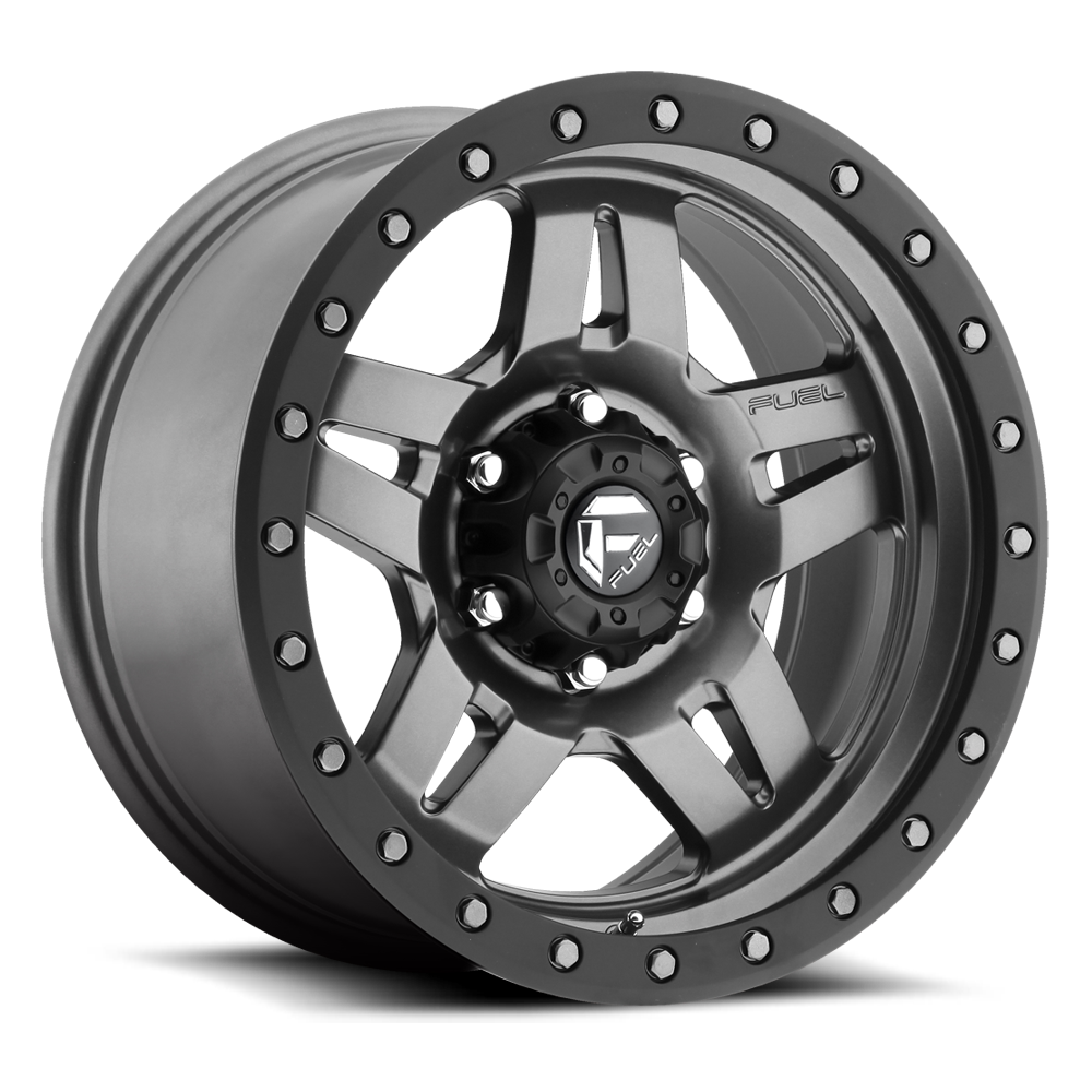 Aluminum 17X8.5 Anza D558 Matte Gunmetal Gray Fuel Off Road Wheels