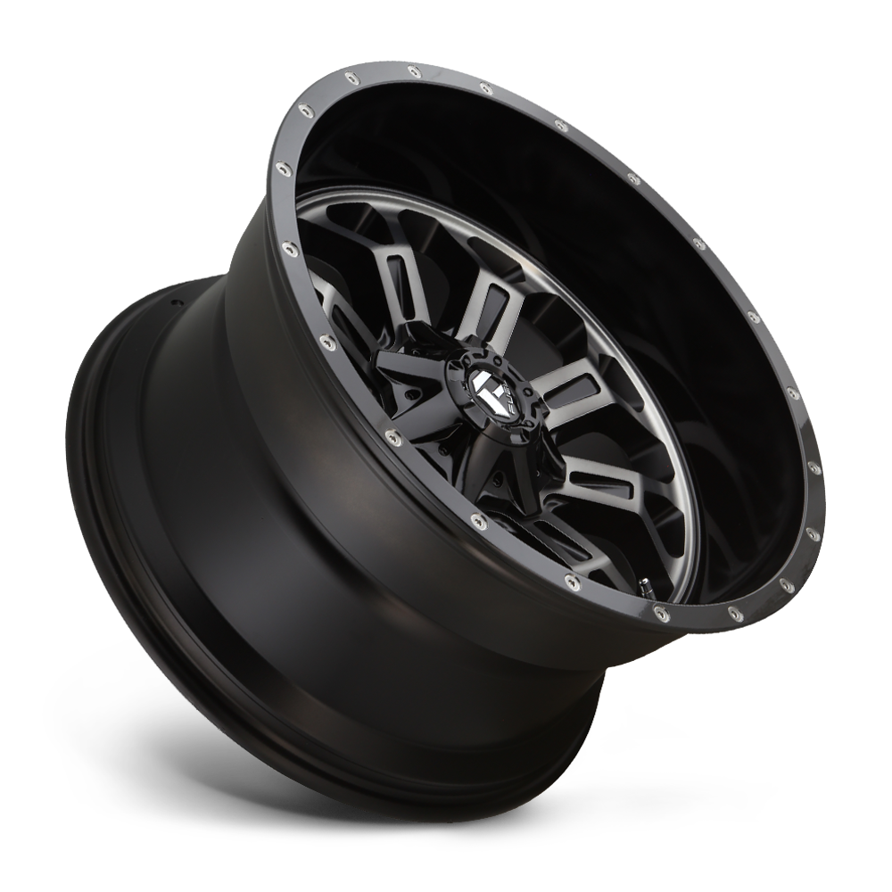 Aluminum 17X9 Crush D561 Gloss Black Double Dark Tint Machined Face Fuel Off Road Wheels-4