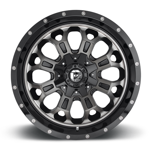 Aluminum 17X9 Crush D561 Gloss Black Double Dark Tint Machined Face Fuel Off Road Wheels-5