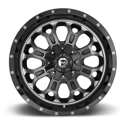 Aluminum 17X9 Crush D561 Gloss Black Double Dark Tint Machined Face Fuel Off Road Wheels-2
