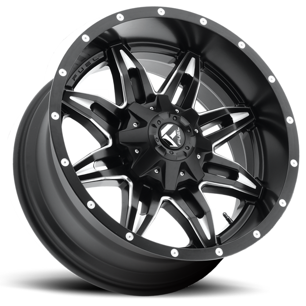 Aluminum 15X8 Lethal D567 Matte Black/Milled Fuel Off Road Wheels-1