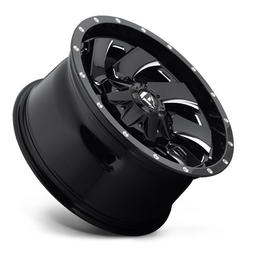 Aluminum 17X9 Cleaver D574 Gloss Black/Milled Fuel Off Road Wheels-1
