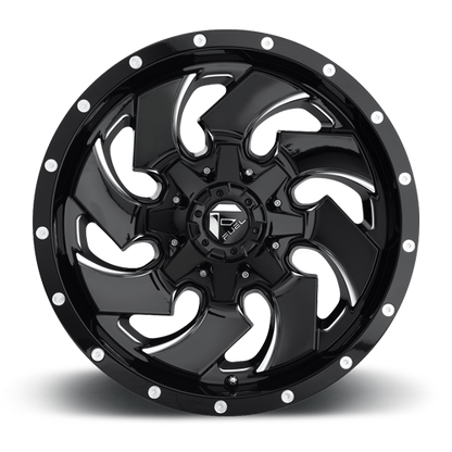 Aluminum 17X9 Cleaver D574 Gloss Black/Milled Fuel Off Road Wheels-2
