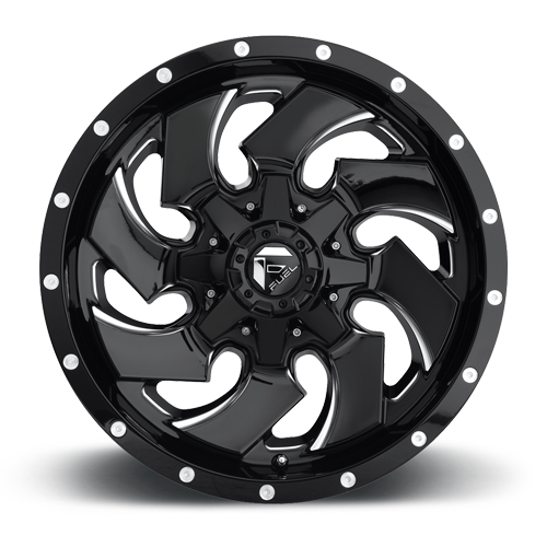 Aluminum 17X9 Cleaver D574 Gloss Black/Milled Fuel Off Road Wheels-11