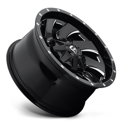 Aluminum 18X9 Cleaver D574 Gloss Black/Milled Fuel Off Road Wheels-19