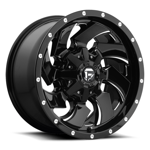 Aluminum 20X12 Cleaver D574 Gloss Black Milled Fuel Off Road Wheels-12